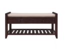 Espresso Cushioned Entryway Bedroom Bench with Drawers (39.00 in. W x 14 in. D x 19.8 in. H)